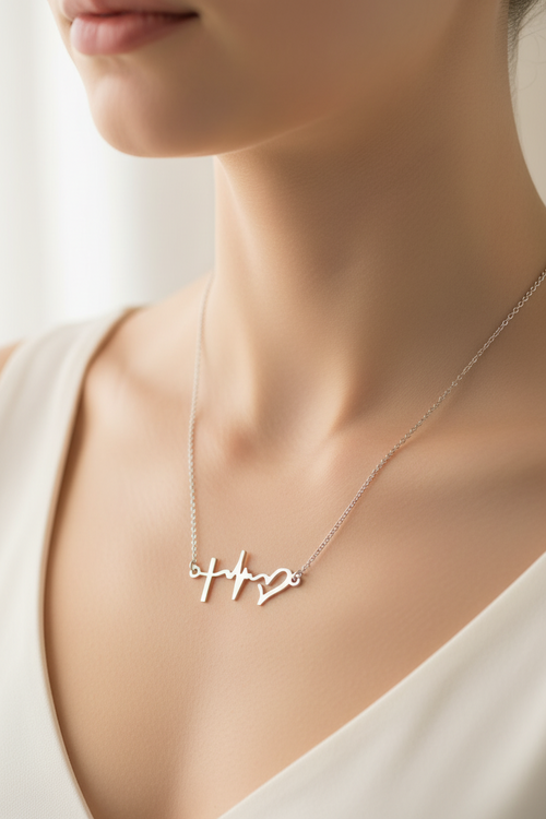 Heartbeat Love Ogrlica — Srebro 925