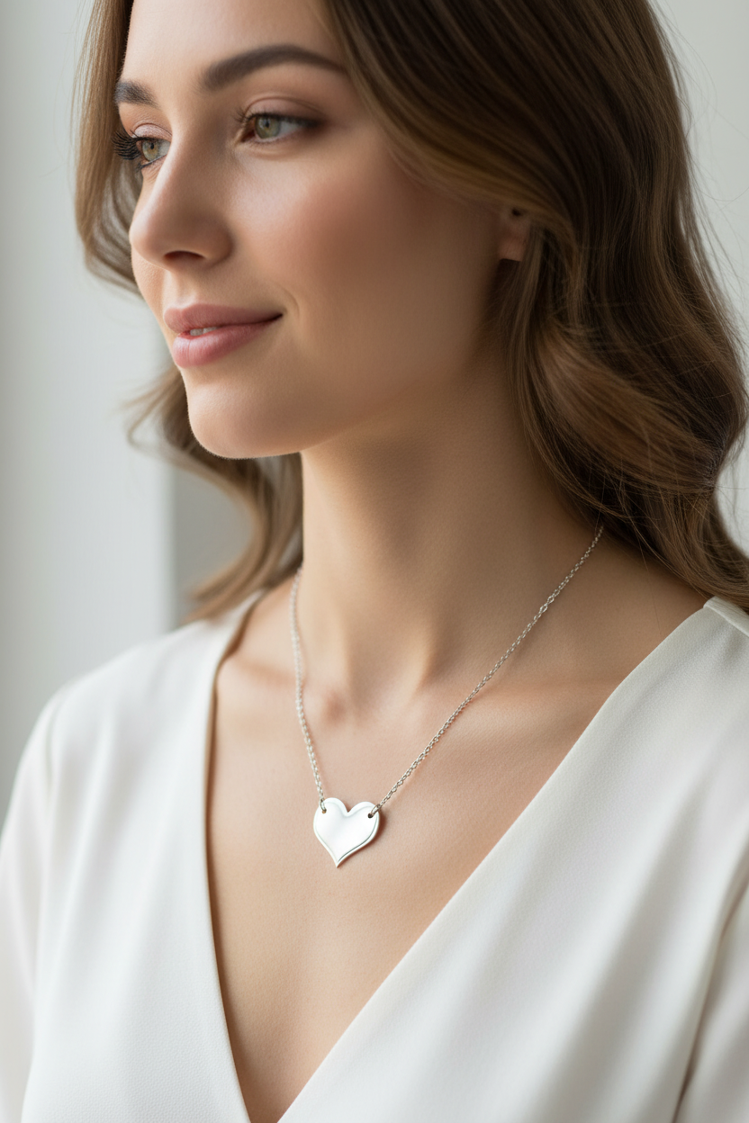 Heart Necklace — Srebro 925