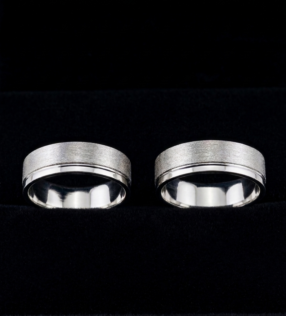 Par srebrnih vjenčanih burmi 925, 6mm